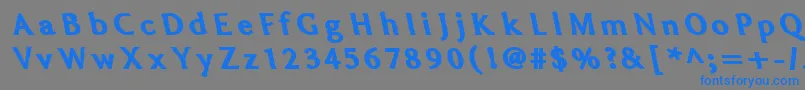 フォントFatLefty – 灰色の背景に青い文字