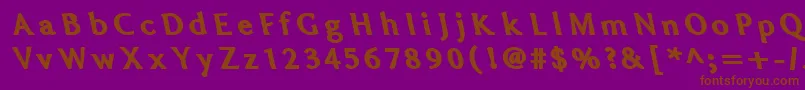 FatLefty Font – Brown Fonts on Purple Background