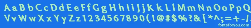 FatLefty Font – Green Fonts on Blue Background