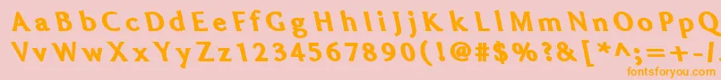 FatLefty Font – Orange Fonts on Pink Background