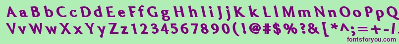 FatLefty Font – Purple Fonts on Green Background