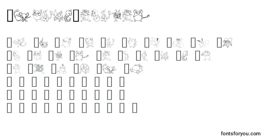 Czcionka TylersPokemon – alfabet, cyfry, specjalne znaki