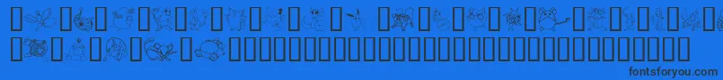 Fonte TylersPokemon – fontes pretas em um fundo azul