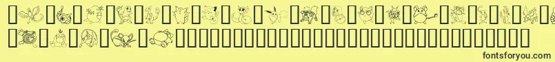 TylersPokemon Font – Black Fonts on Yellow Background