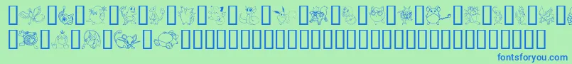 TylersPokemon Font – Blue Fonts on Green Background