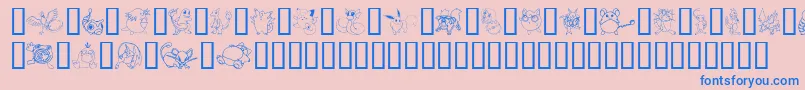 TylersPokemon Font – Blue Fonts on Pink Background