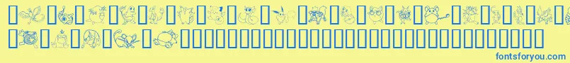 TylersPokemon Font – Blue Fonts on Yellow Background
