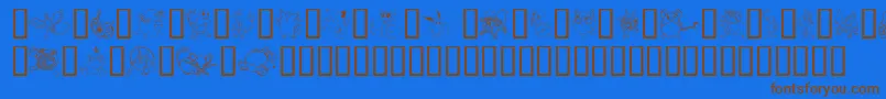 TylersPokemon Font – Brown Fonts on Blue Background