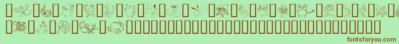 TylersPokemon Font – Brown Fonts on Green Background