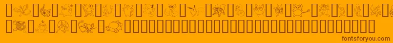 TylersPokemon Font – Brown Fonts on Orange Background