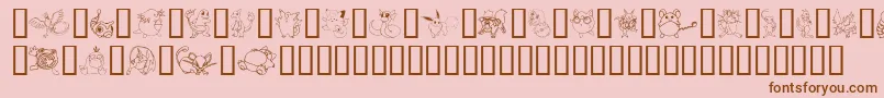 TylersPokemon Font – Brown Fonts on Pink Background