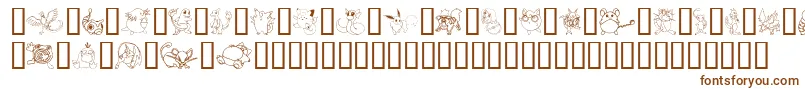 Saiba mais sobre a fonte TylersPokemon Fonte TylersPokemon – fontes marrons em um fundo branco