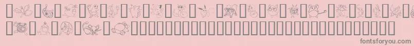 TylersPokemon Font – Gray Fonts on Pink Background