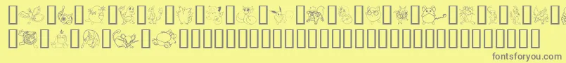 TylersPokemon Font – Gray Fonts on Yellow Background