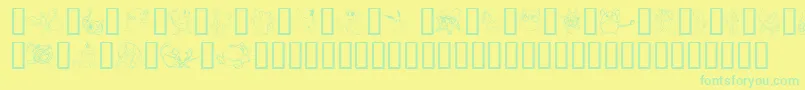 TylersPokemon Font – Green Fonts on Yellow Background
