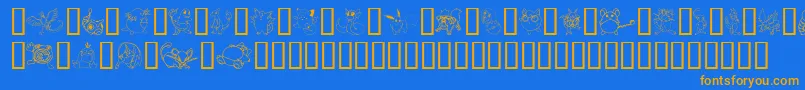 TylersPokemon Font – Orange Fonts on Blue Background
