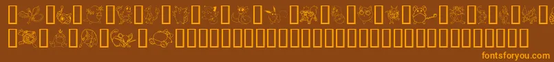 TylersPokemon Font – Orange Fonts on Brown Background
