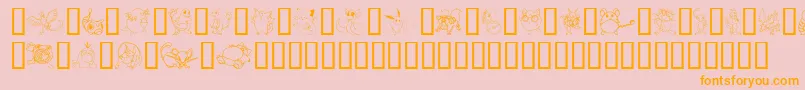 TylersPokemon Font – Orange Fonts on Pink Background