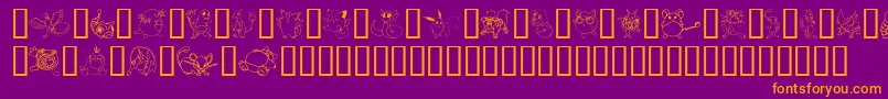 TylersPokemon Font – Orange Fonts on Purple Background