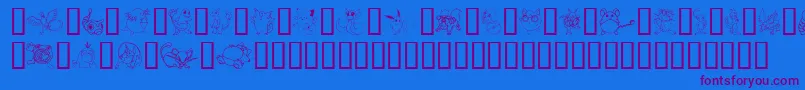TylersPokemon Font – Purple Fonts on Blue Background