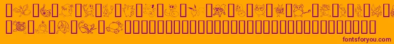 TylersPokemon Font – Purple Fonts on Orange Background