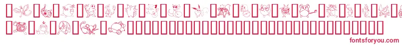 TylersPokemon Font – Red Fonts on White Background