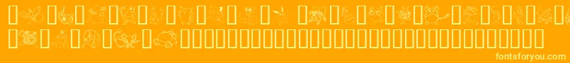 TylersPokemon Font – Yellow Fonts on Orange Background