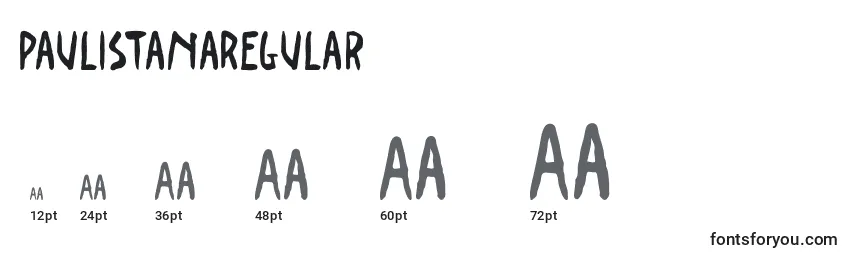 Размеры шрифта PaulistanaRegular