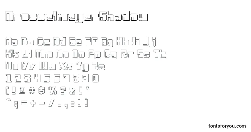 Czcionka DrosselmeyerShadow – alfabet, cyfry, specjalne znaki