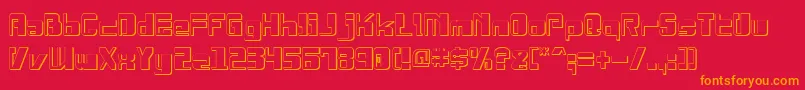DrosselmeyerShadow-Schriftart – Orangefarbene Schriften auf rotem Hintergrund