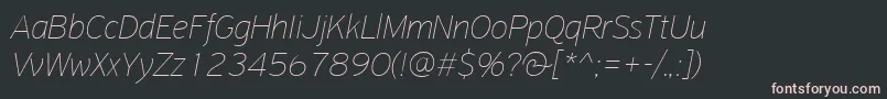 フォントPfhighwaysansproExtrathinitalic – 黒い背景にピンクのフォント