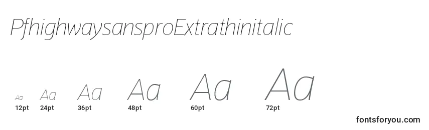 PfhighwaysansproExtrathinitalic Font Sizes