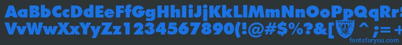 Raiders Font – Blue Fonts on Black Background