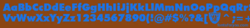 フォントRaiders – 茶色の背景に青い文字