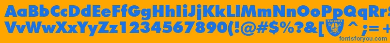 Raiders Font – Blue Fonts on Orange Background