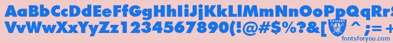 Raiders Font – Blue Fonts on Pink Background