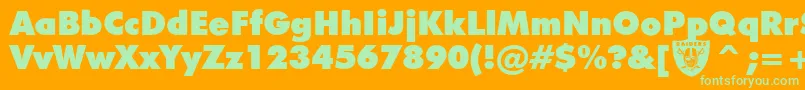 Raiders Font – Green Fonts on Orange Background