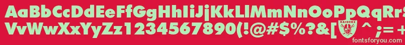Raiders Font – Green Fonts on Red Background