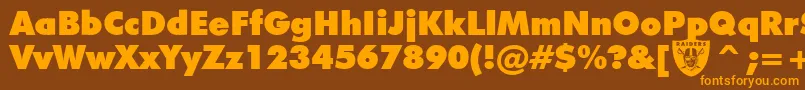Raiders Font – Orange Fonts on Brown Background