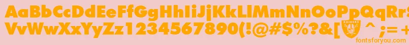 Raiders Font – Orange Fonts on Pink Background