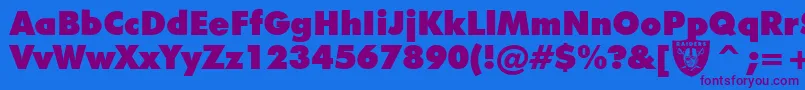 Raiders Font – Purple Fonts on Blue Background