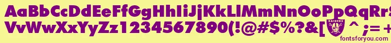 Raiders Font – Purple Fonts on Yellow Background