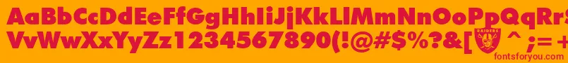 Raiders Font – Red Fonts on Orange Background