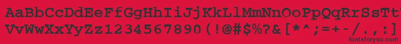 フォントBainBold – 赤い背景に黒い文字