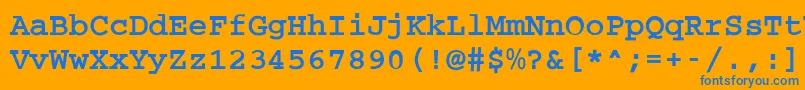 フォントBainBold – オレンジの背景に青い文字