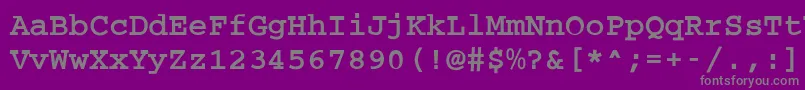 フォントBainBold – 紫の背景に灰色の文字