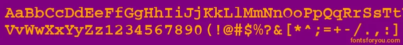 フォントBainBold – 紫色の背景にオレンジのフォント