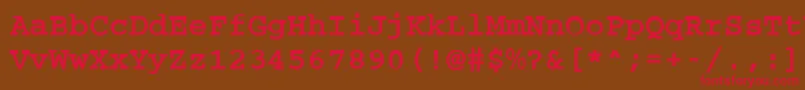 フォントBainBold – 赤い文字が茶色の背景にあります。