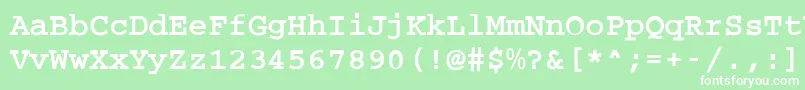 フォントBainBold – 緑の背景に白い文字