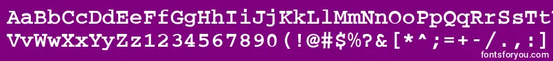 フォントBainBold – 紫の背景に白い文字